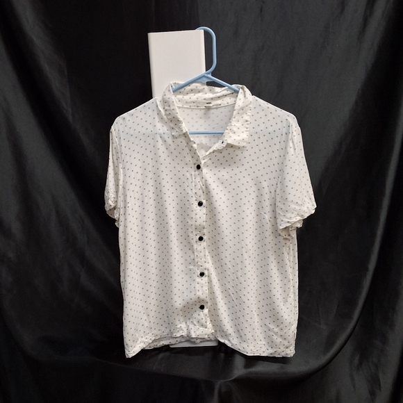 Vans White Shirt with Black Dots - Picture 1 of 12